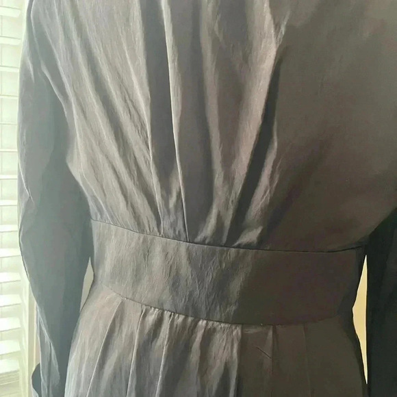 [12]Vintage Scott McClintock Brown Satin Open Neck Dress  Jacket - Picture 7 of 11